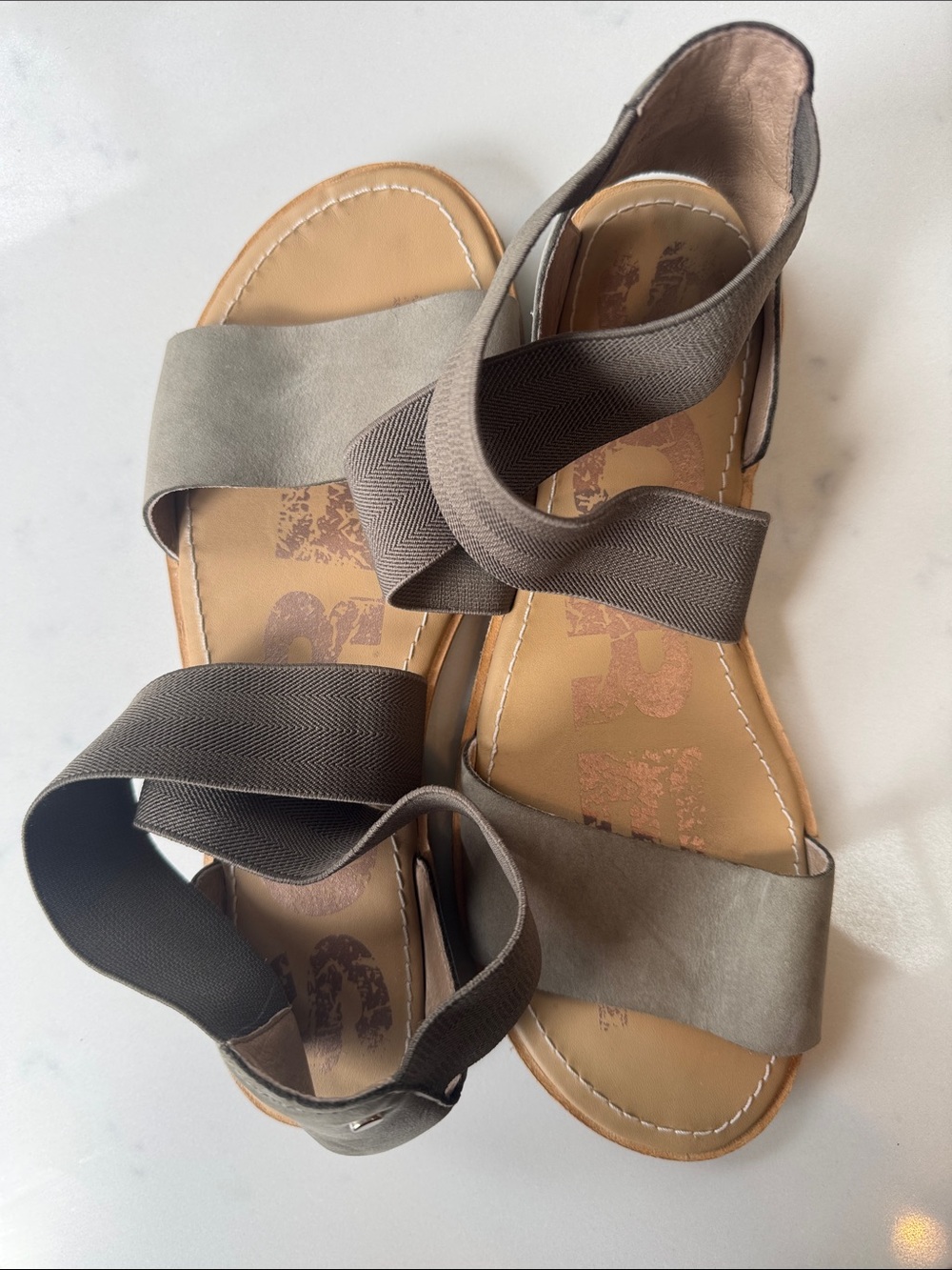 SOREL Ella II Strappy Olive Crisscross Elastic Sandals Women’s 8.5 - Picture 10 of 16